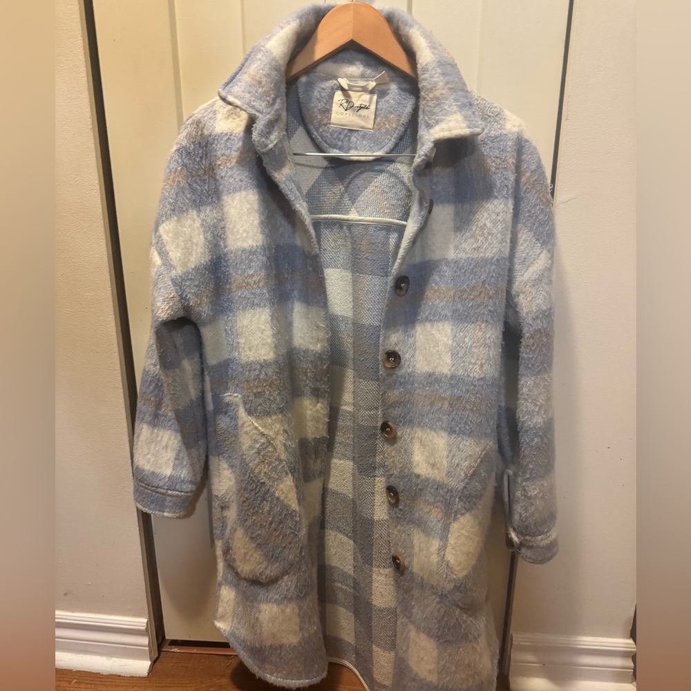 Blue and white Plaid Jacket